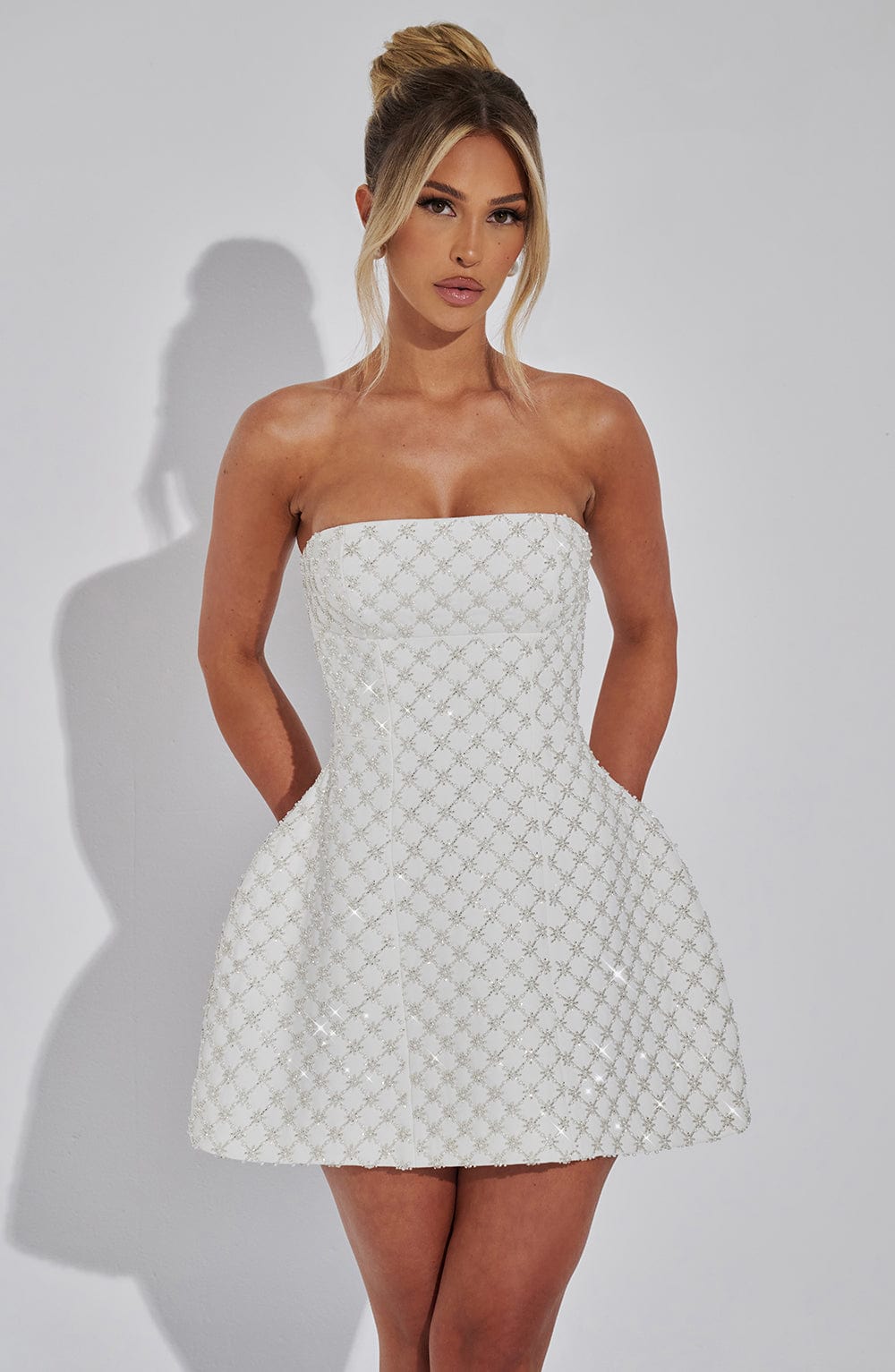 Beatrice Mini Dress - Ivory - Napalia