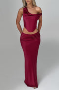 Bernadette Maxi Skirt - Burgundy - Napalia