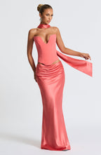 Bernadette Maxi Skirt - Coral Pink - Napalia