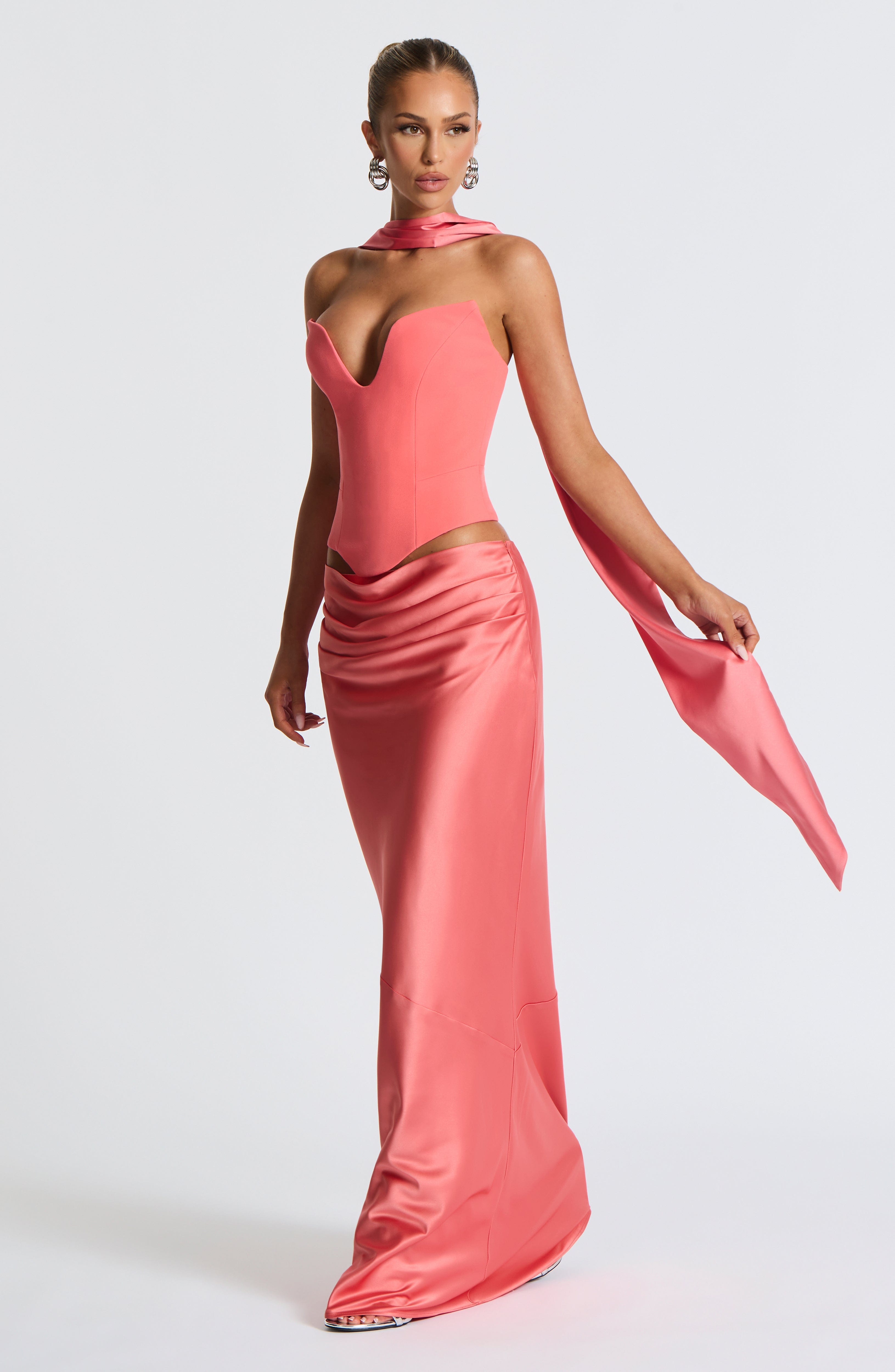 Bernadette Maxi Skirt - Coral Pink - Napalia