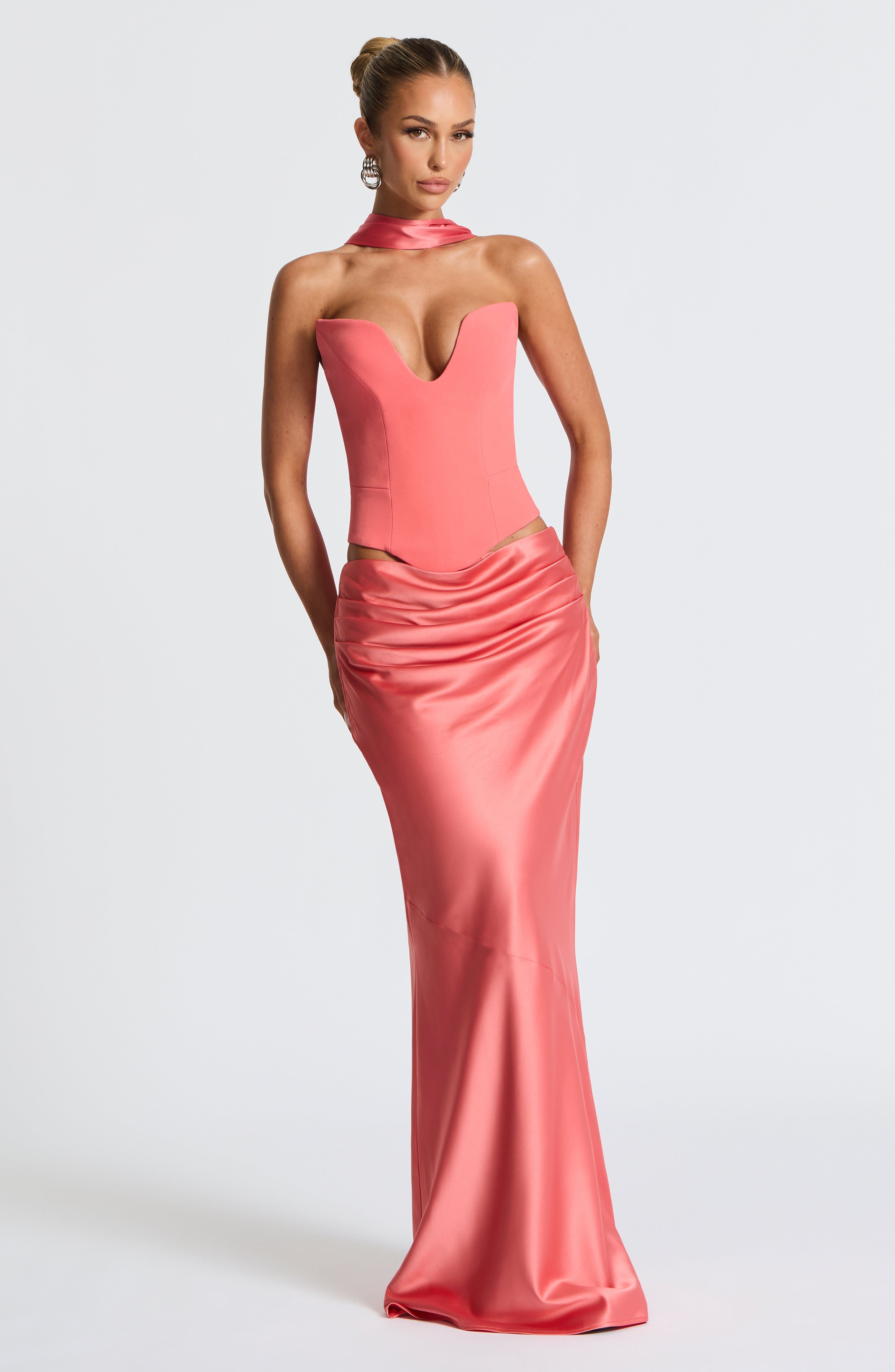 Bernadette Maxi Skirt - Coral Pink - Napalia