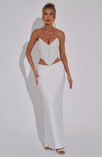 Bernadette Maxi Skirt - Ivory - Napalia