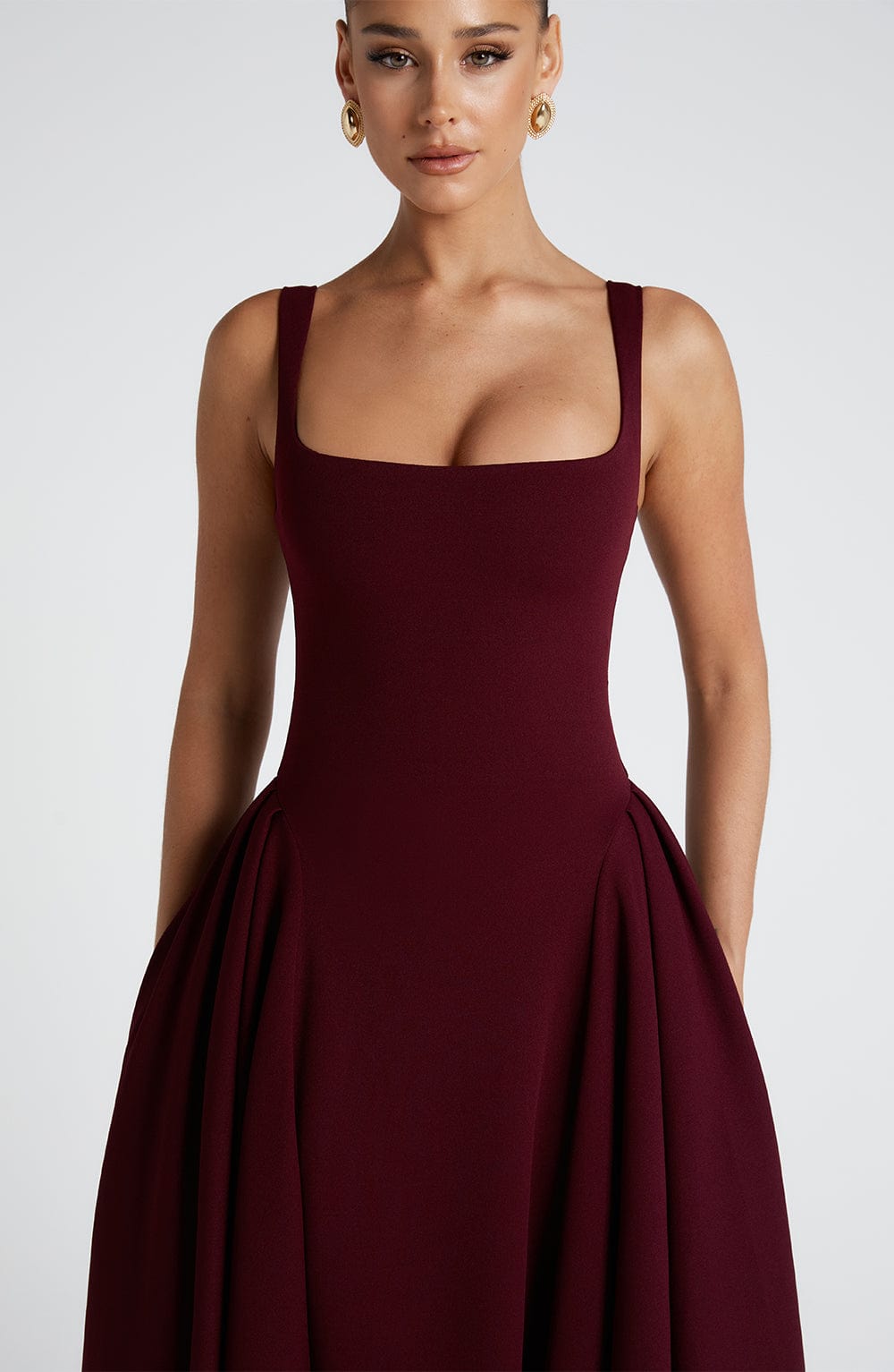 Betty Midi Dress - Cherry Lacquer - Napalia