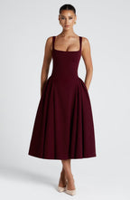 Betty Midi Dress - Cherry Lacquer - Napalia