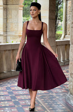 Betty Midi Dress - Cherry Lacquer - Napalia