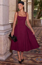 Betty Midi Dress - Cherry Lacquer - Napalia