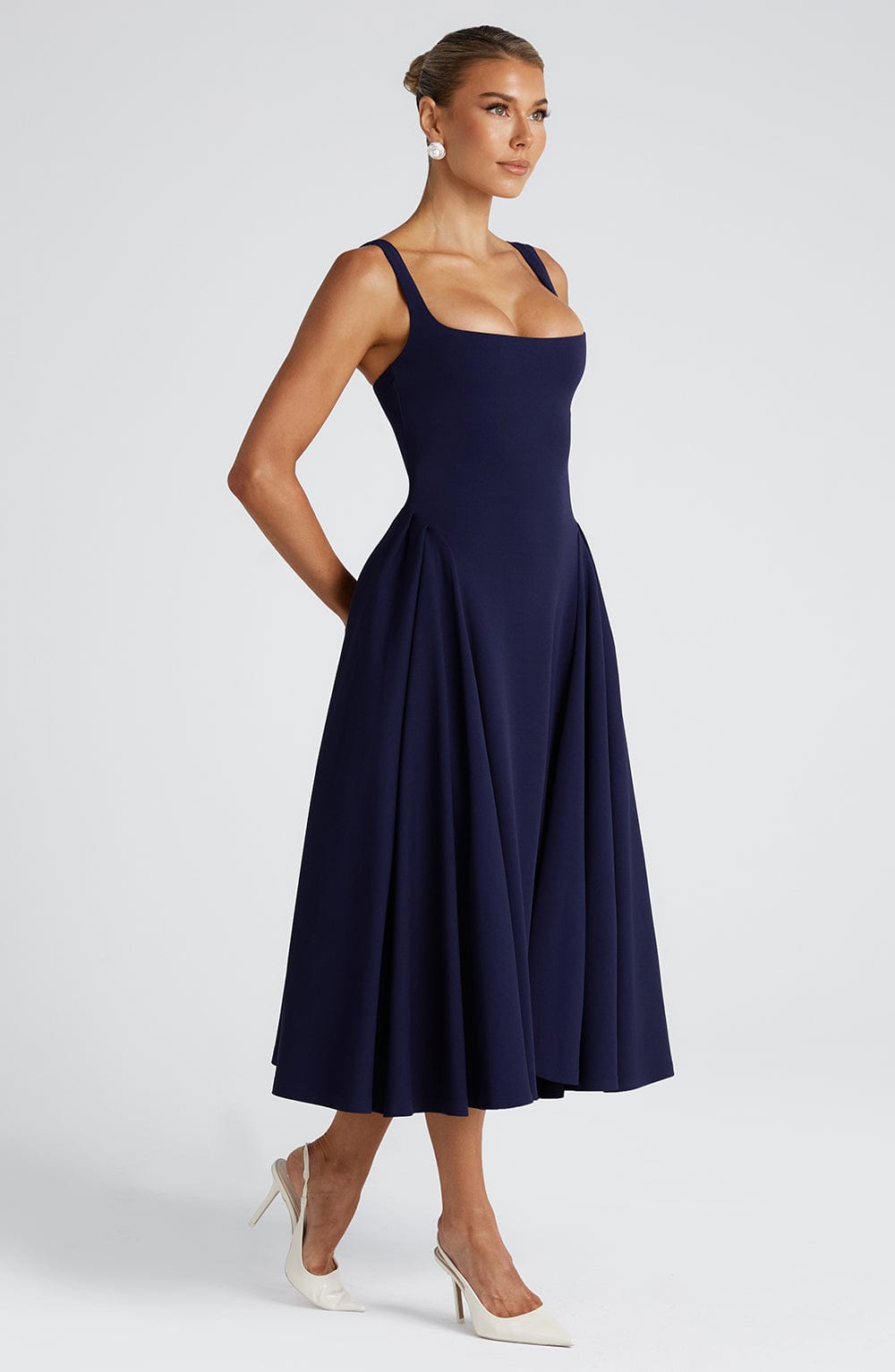 Betty Midi Dress - Navy - Napalia