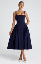 Betty Midi Dress - Navy - Napalia