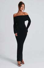 Beverley Knit Maxi Dress - Black - Napalia