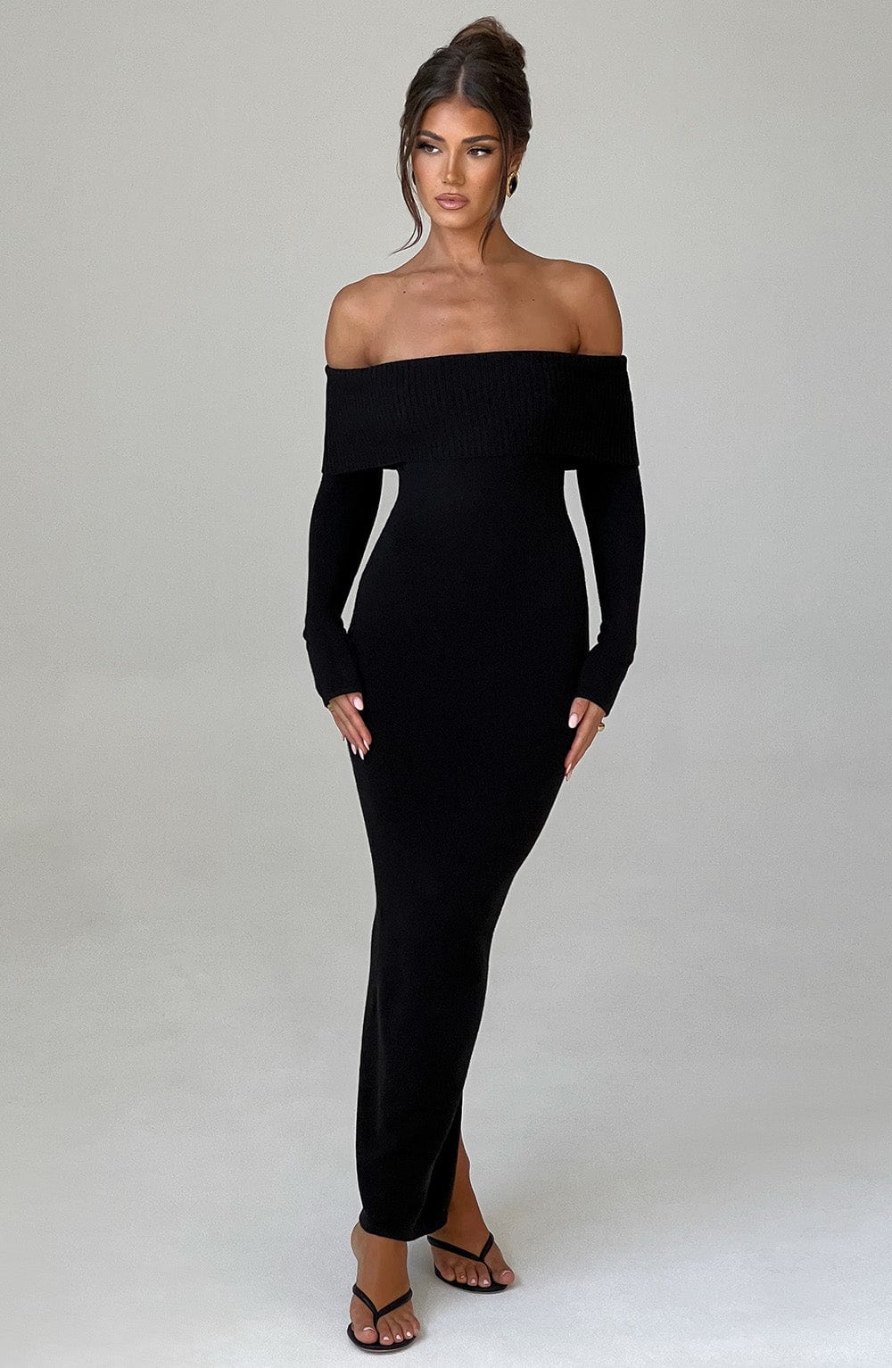 Beverley Knit Maxi Dress - Black - Napalia