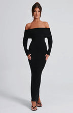 Beverley Knit Maxi Dress - Black - Napalia