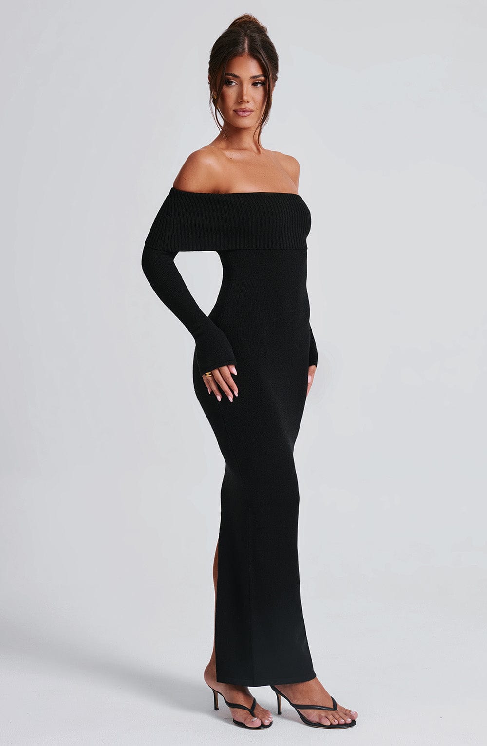 Beverley Knit Maxi Dress - Black - Napalia