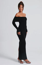 Beverley Knit Maxi Dress - Black - Napalia