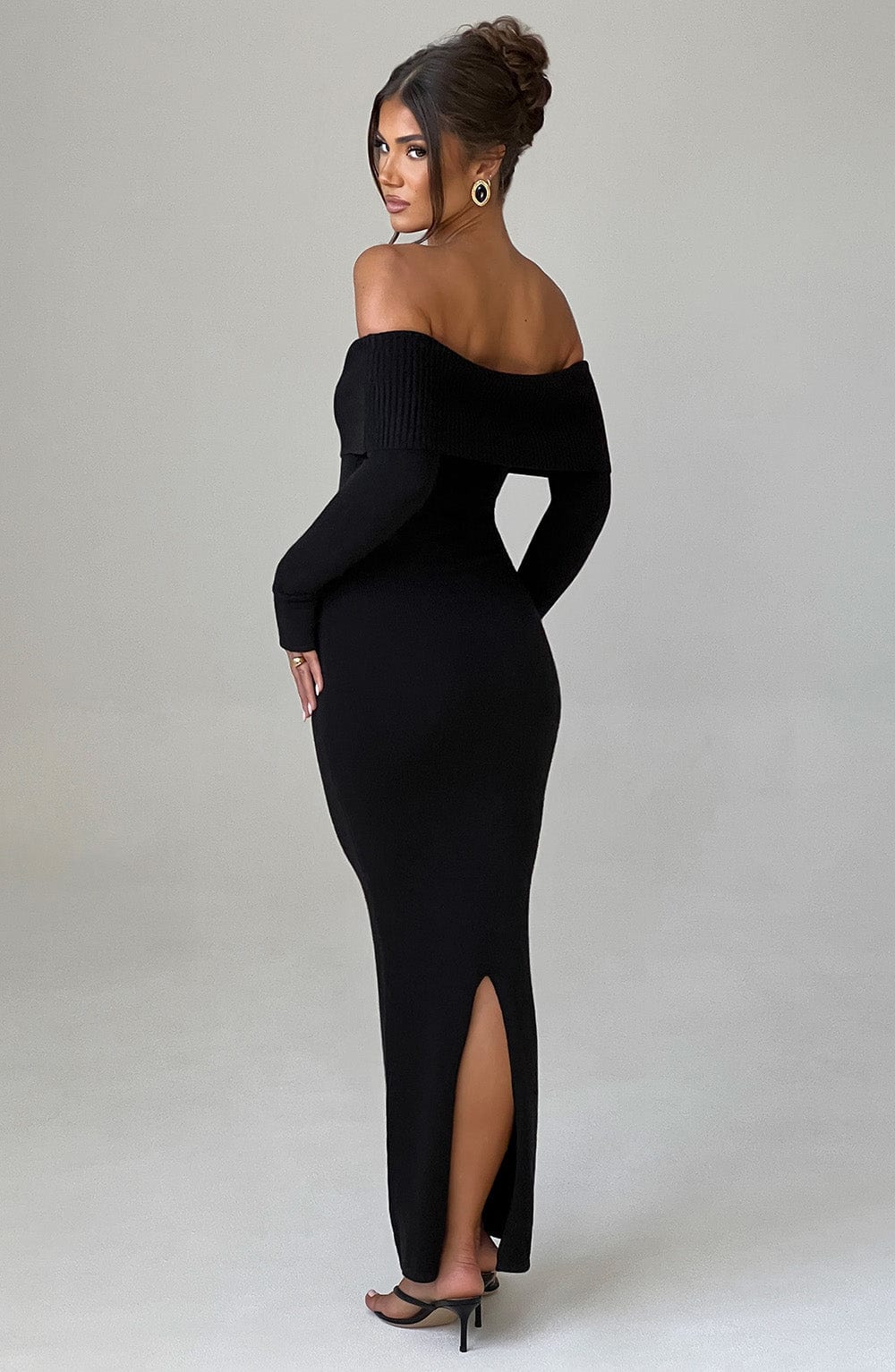 Beverley Knit Maxi Dress - Black - Napalia