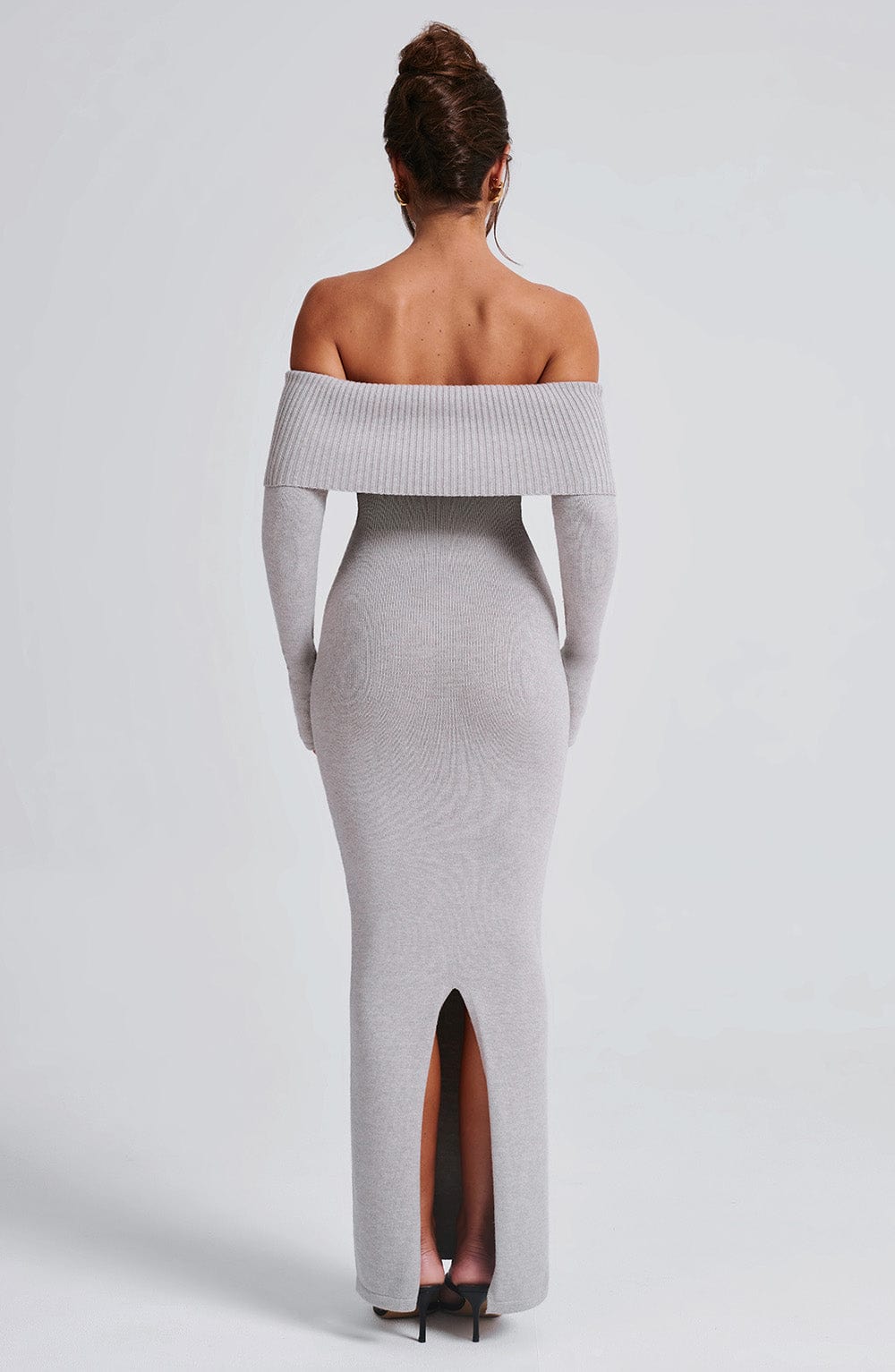 Beverley Knit Maxi Dress - Light Grey Marl - Napalia