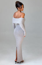 Beverley Knit Maxi Dress - Light Grey Marl - Napalia