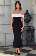 Bex Midi Dress - Black/White - Napalia