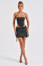 Billie Mini Skirt - Black Wash - Napalia