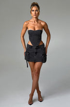 Billie Mini Skirt - Black Wash - Napalia