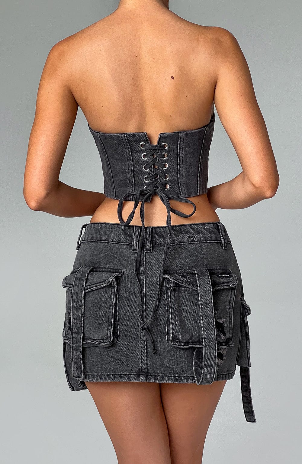 Billie Mini Skirt - Black Wash - Napalia