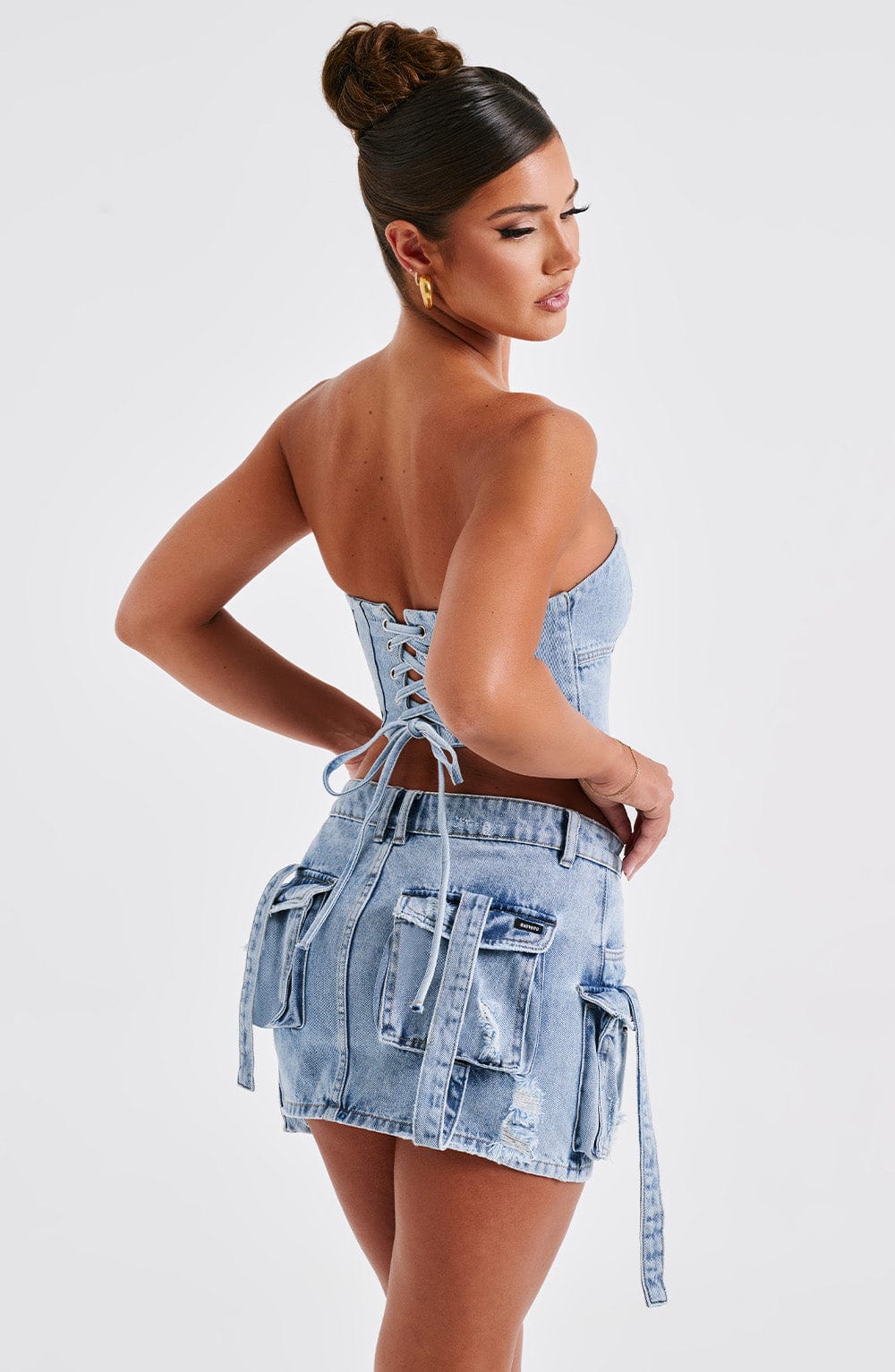 Billie Mini Skirt - Blue Wash - Napalia