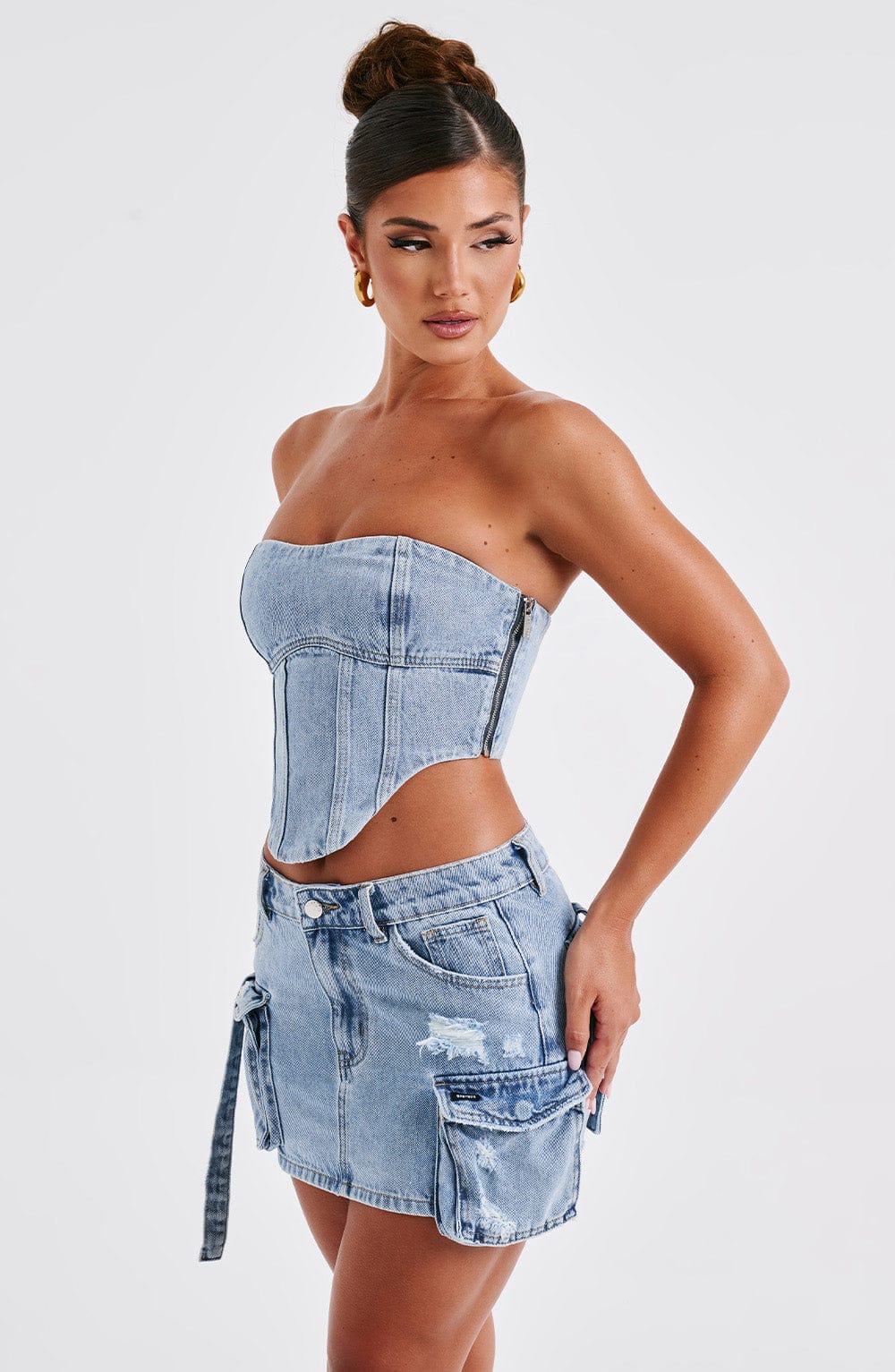 Billie Mini Skirt - Blue Wash - Napalia