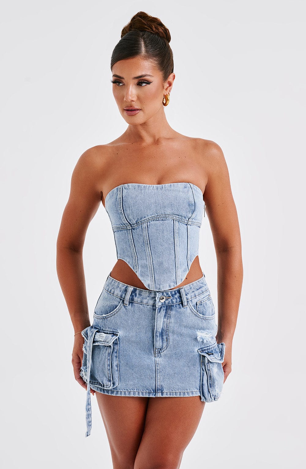 Billie Mini Skirt - Blue Wash - Napalia
