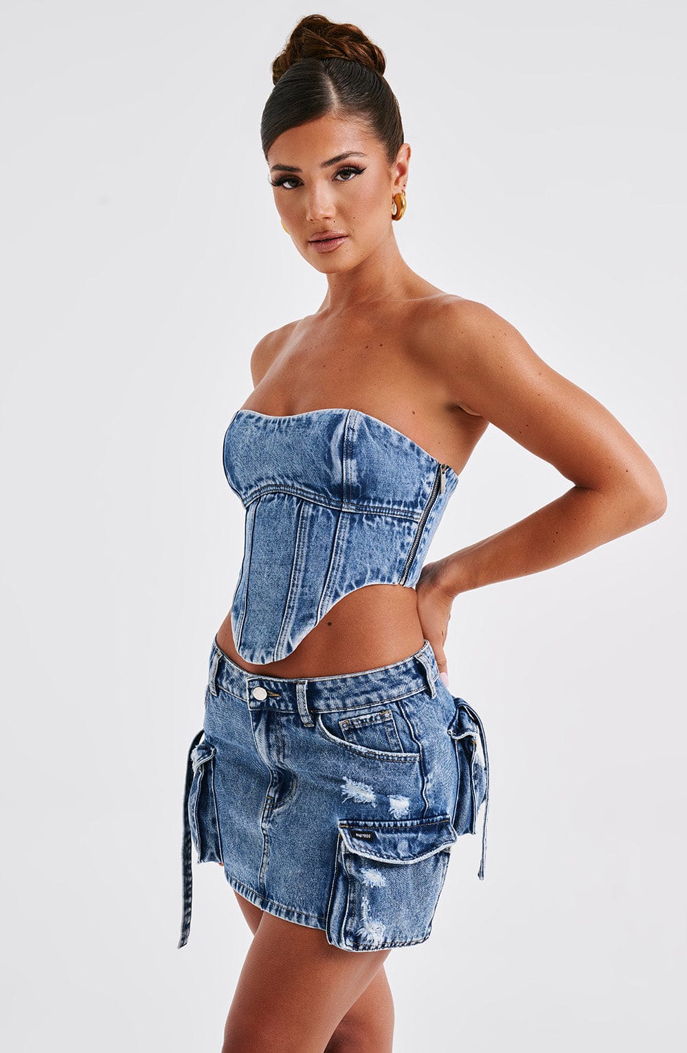 Billie Mini Skirt - Dark Wash - Napalia