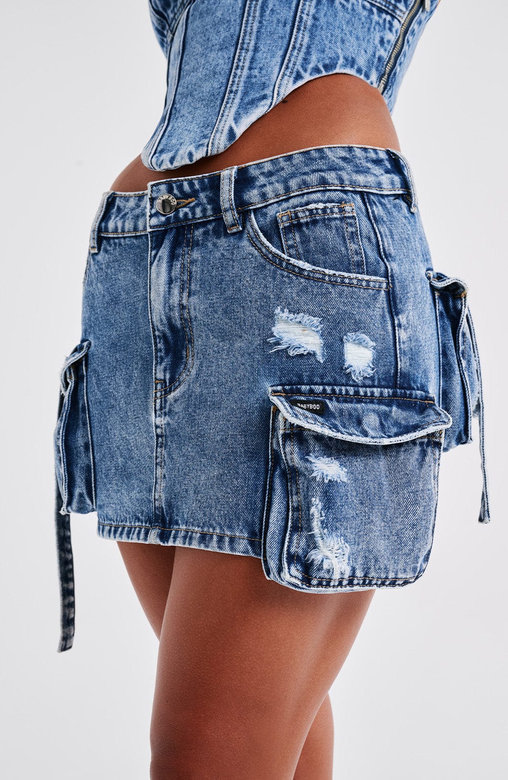 Billie Mini Skirt - Dark Wash - Napalia