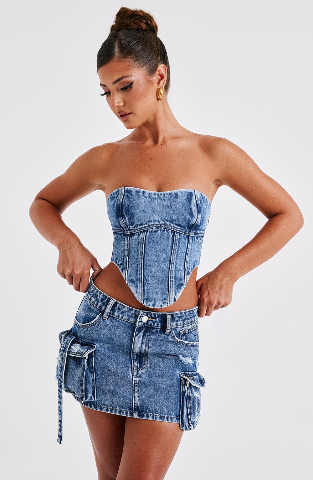Billie Mini Skirt - Dark Wash - Napalia