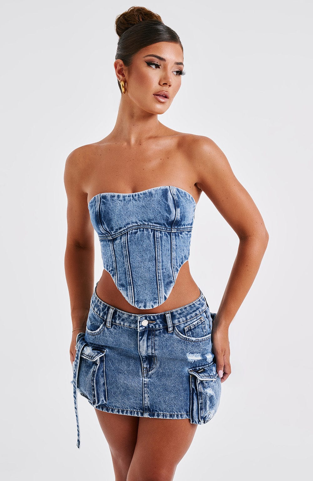 Billie Mini Skirt - Dark Wash - Napalia