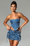 Billie Mini Skirt - Dark Wash - Napalia