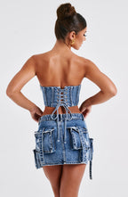 Billie Mini Skirt - Dark Wash - Napalia