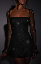 Brea Mini Dress - Black Sparkle - Napalia
