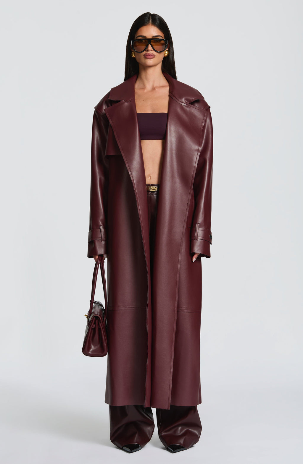 Bridget Trench Coat - Plum - Napalia