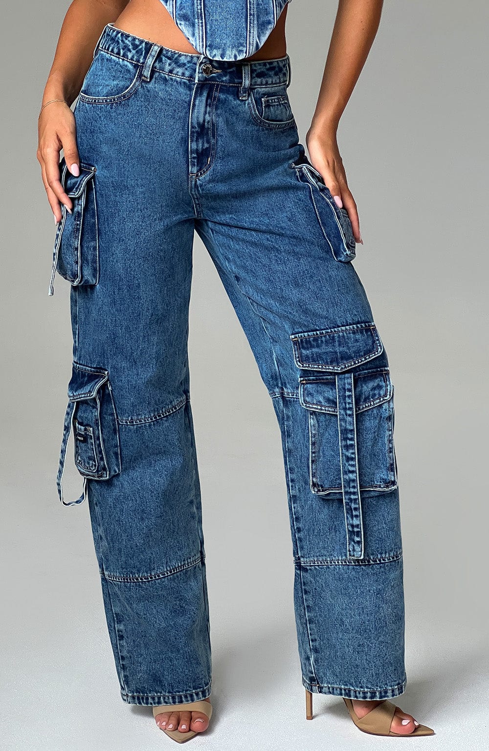Brooklyn Cargo Pant - Dark Wash - Napalia