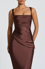 Calanthe Maxi Dress - Plum Brown - Napalia