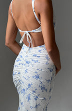 Caoimhe Maxi Dress - Blue Ditsy Print - Napalia