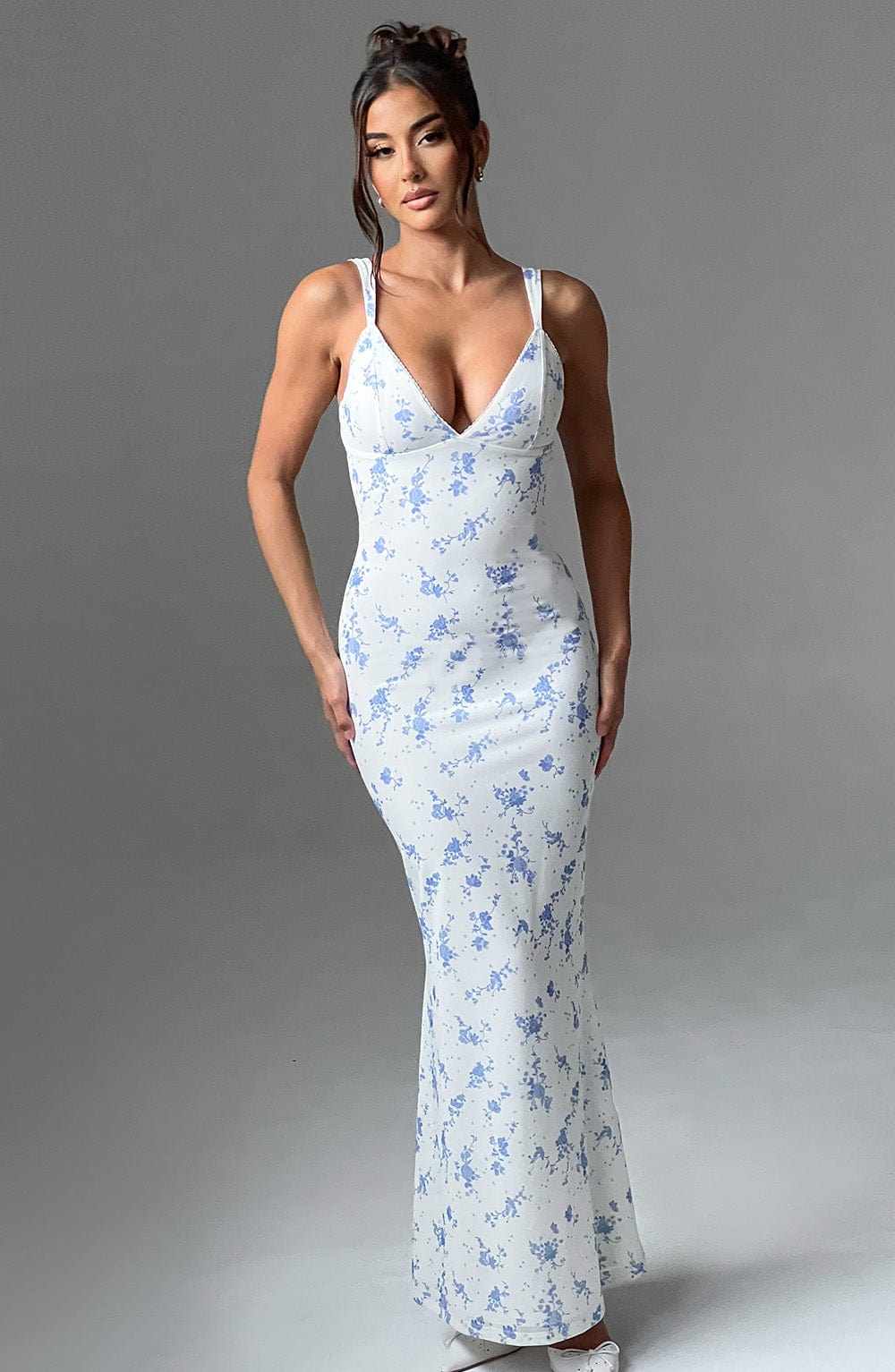 Caoimhe Maxi Dress - Blue Ditsy Print - Napalia