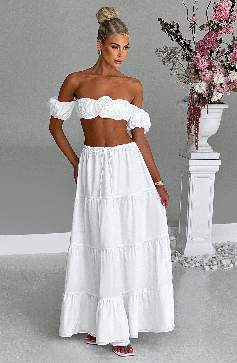 Carmen Maxi Skirt - Ivory - Napalia