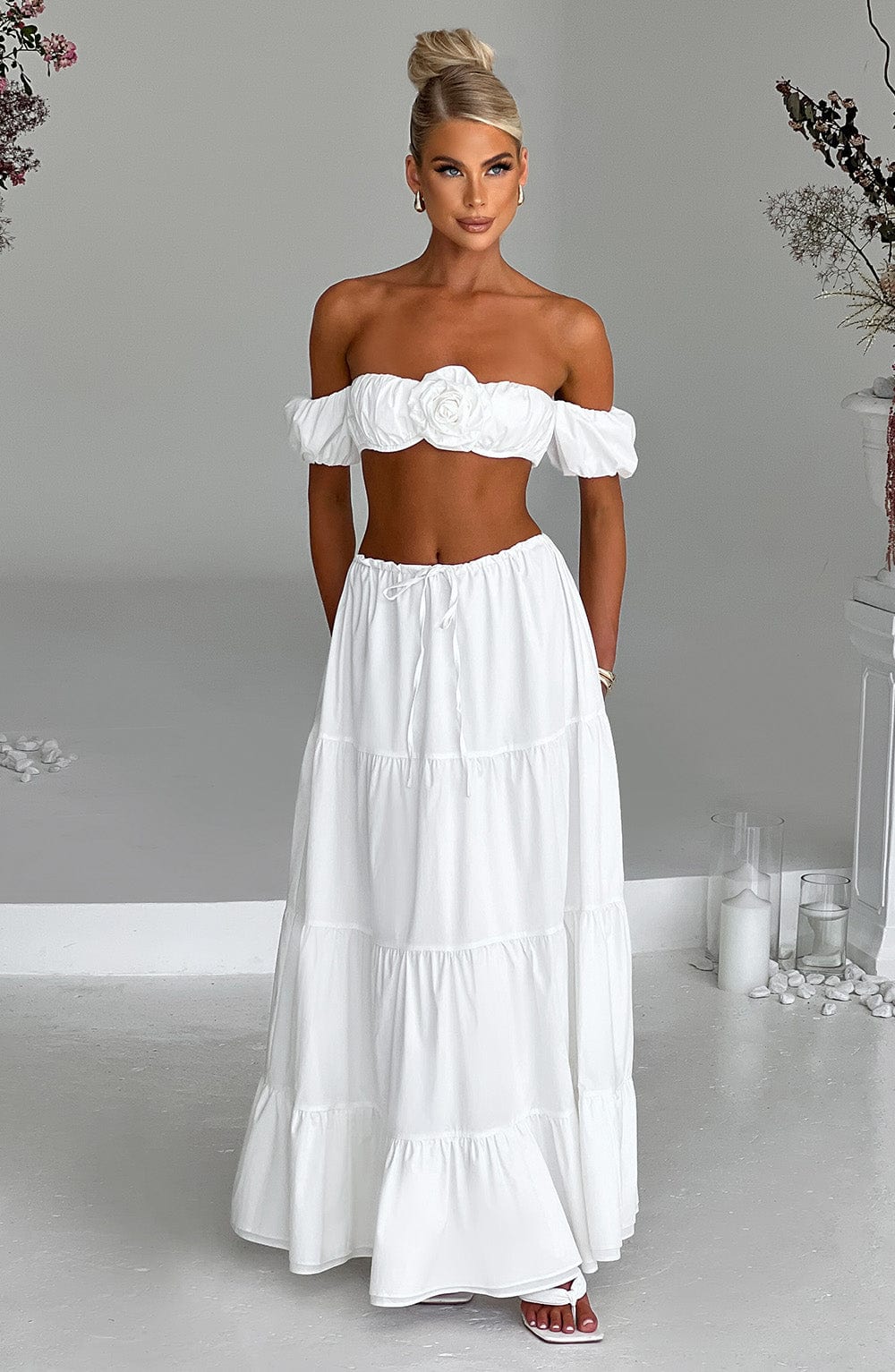 Carmen Maxi Skirt - Ivory - Napalia