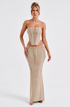 Chayenne Maxi Skirt - Beige - Napalia