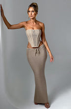 Chayenne Maxi Skirt - Beige - Napalia