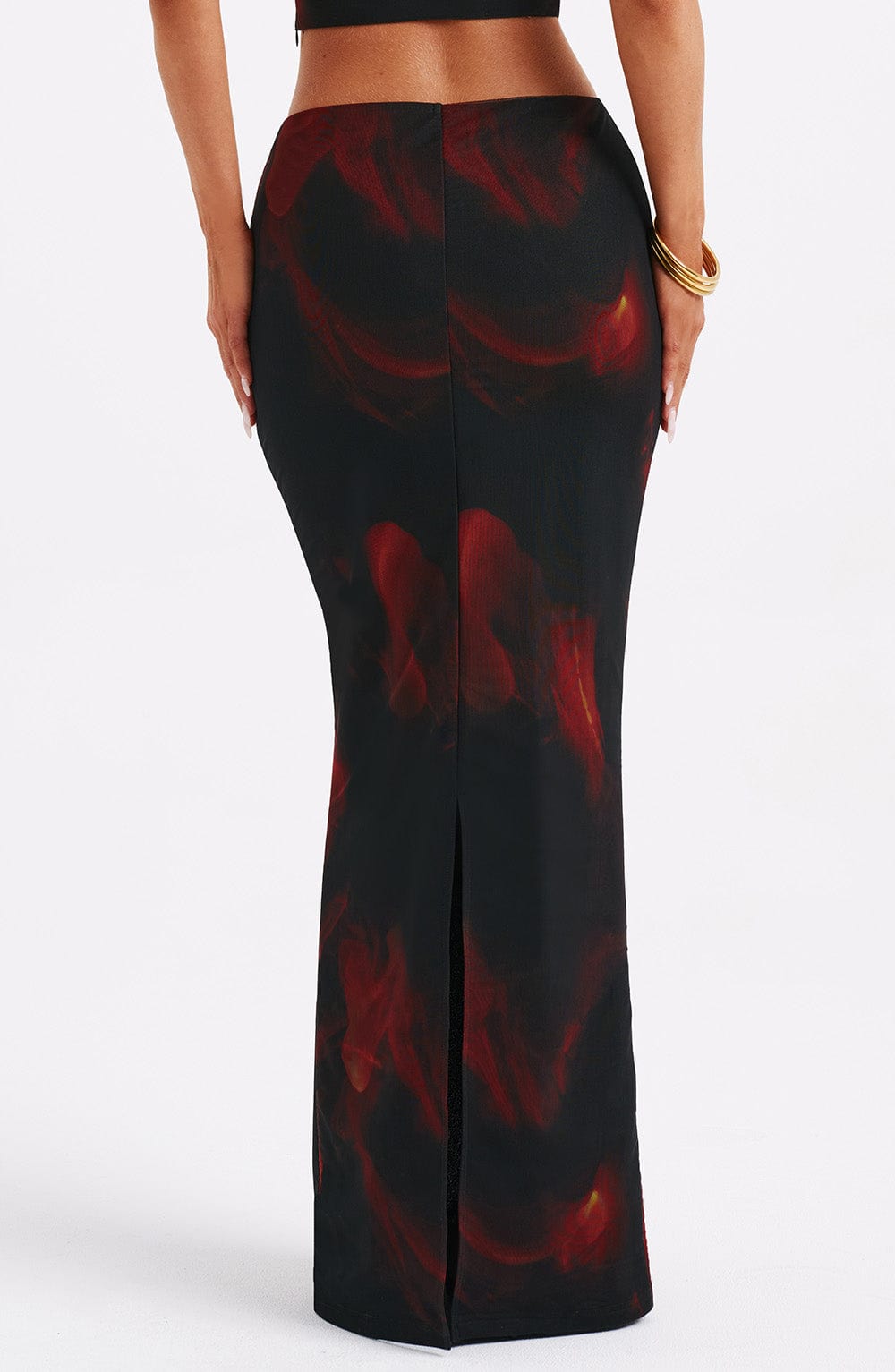 Chrishelle Maxi Skirt - Fire Print - Napalia