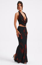 Chrishelle Maxi Skirt - Fire Print - Napalia