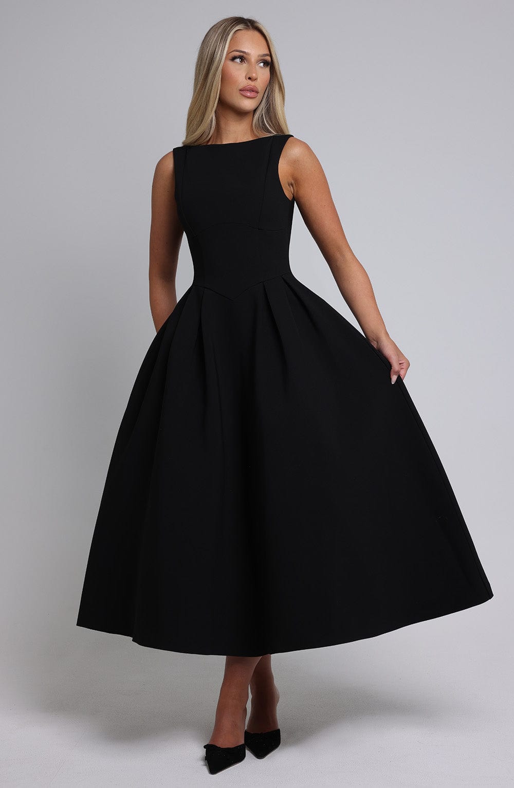 Clarabella Midi Dress - Black - Napalia
