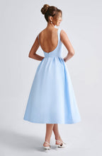 Clarabella Midi Dress - Blue - Napalia