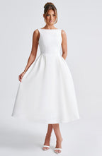 Clarabella Midi Dress - Ivory - Napalia