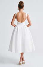 Clarabella Midi Dress - Ivory - Napalia