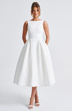 Clarabella Midi Dress - Ivory - Napalia